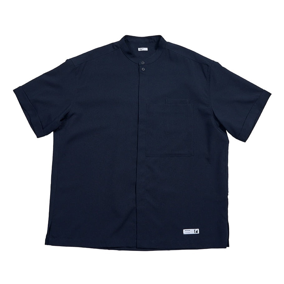 S/S BAND COLLAR WORK SHIRT
