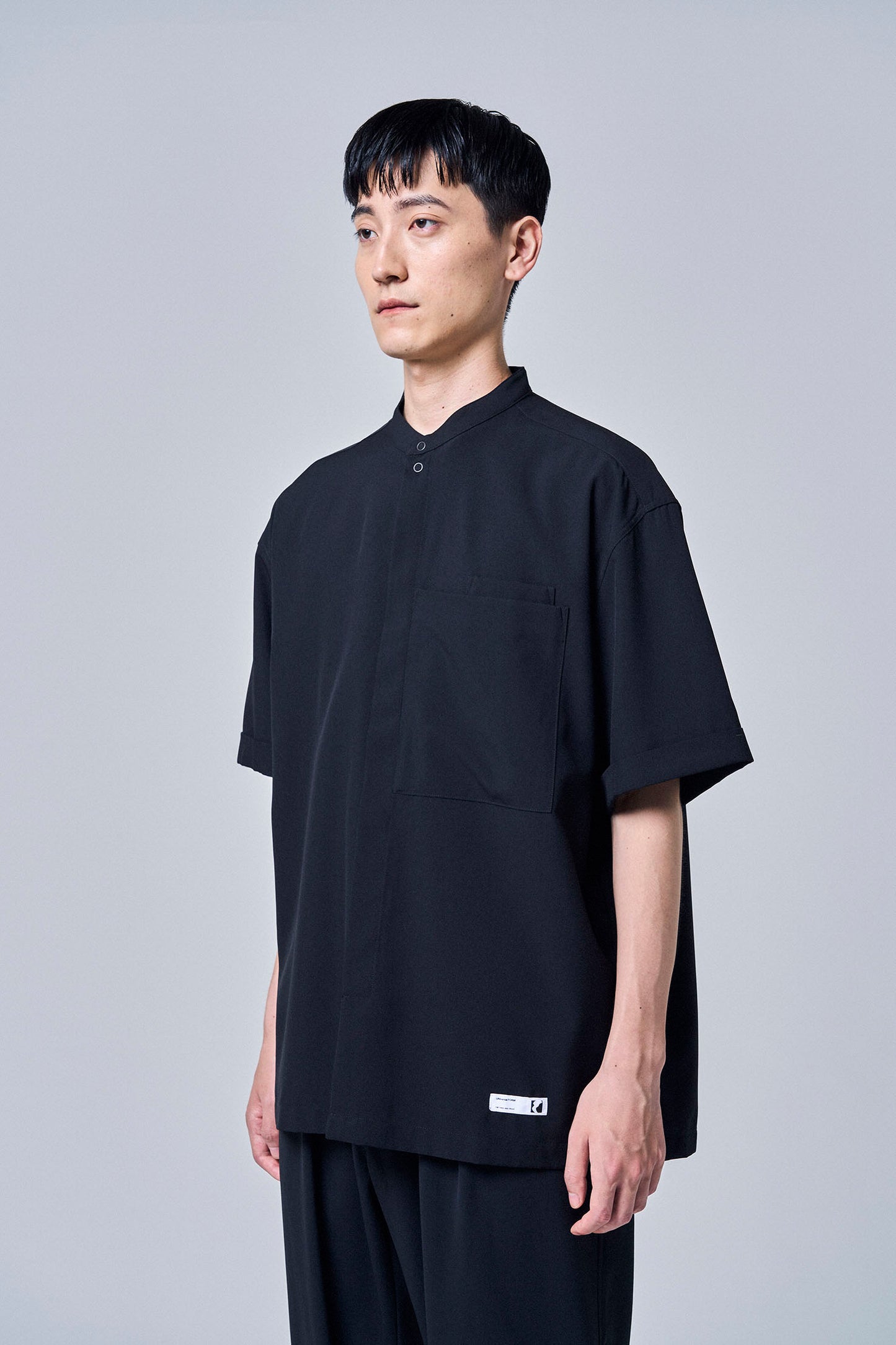 S/S BAND COLLAR WORK SHIRT