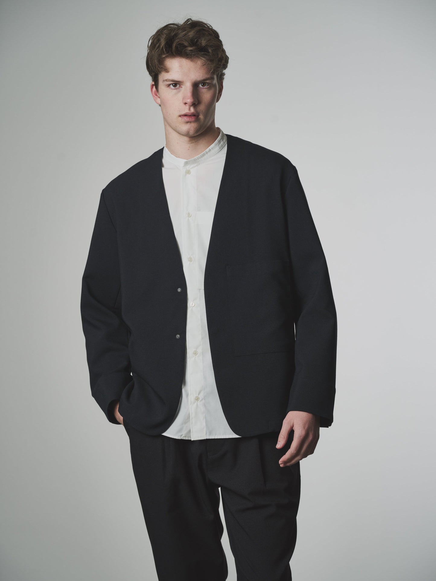 SUPER COMFORTABLE NO COLLAR JACKET