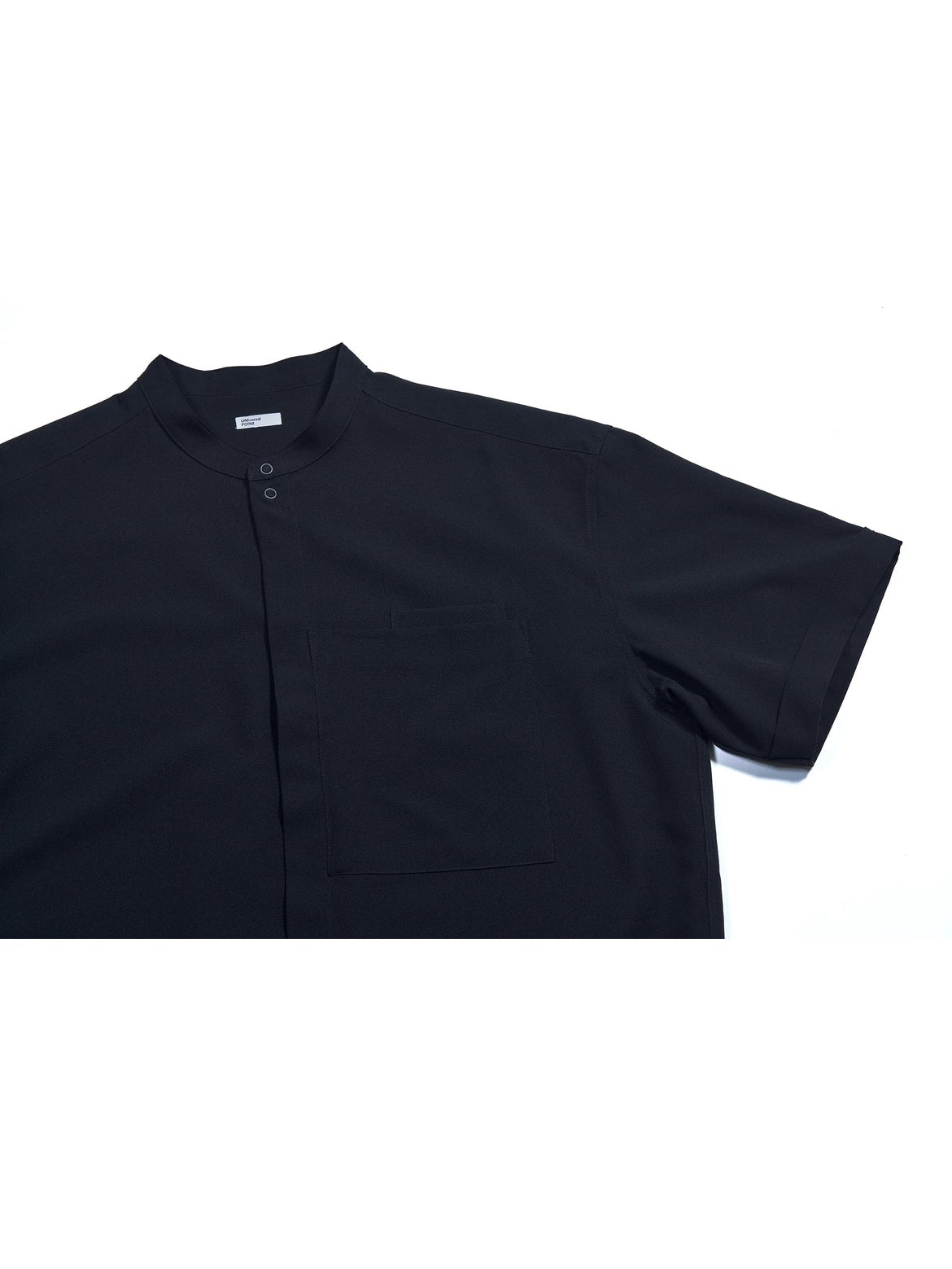 S/S BAND COLLAR WORK SHIRT