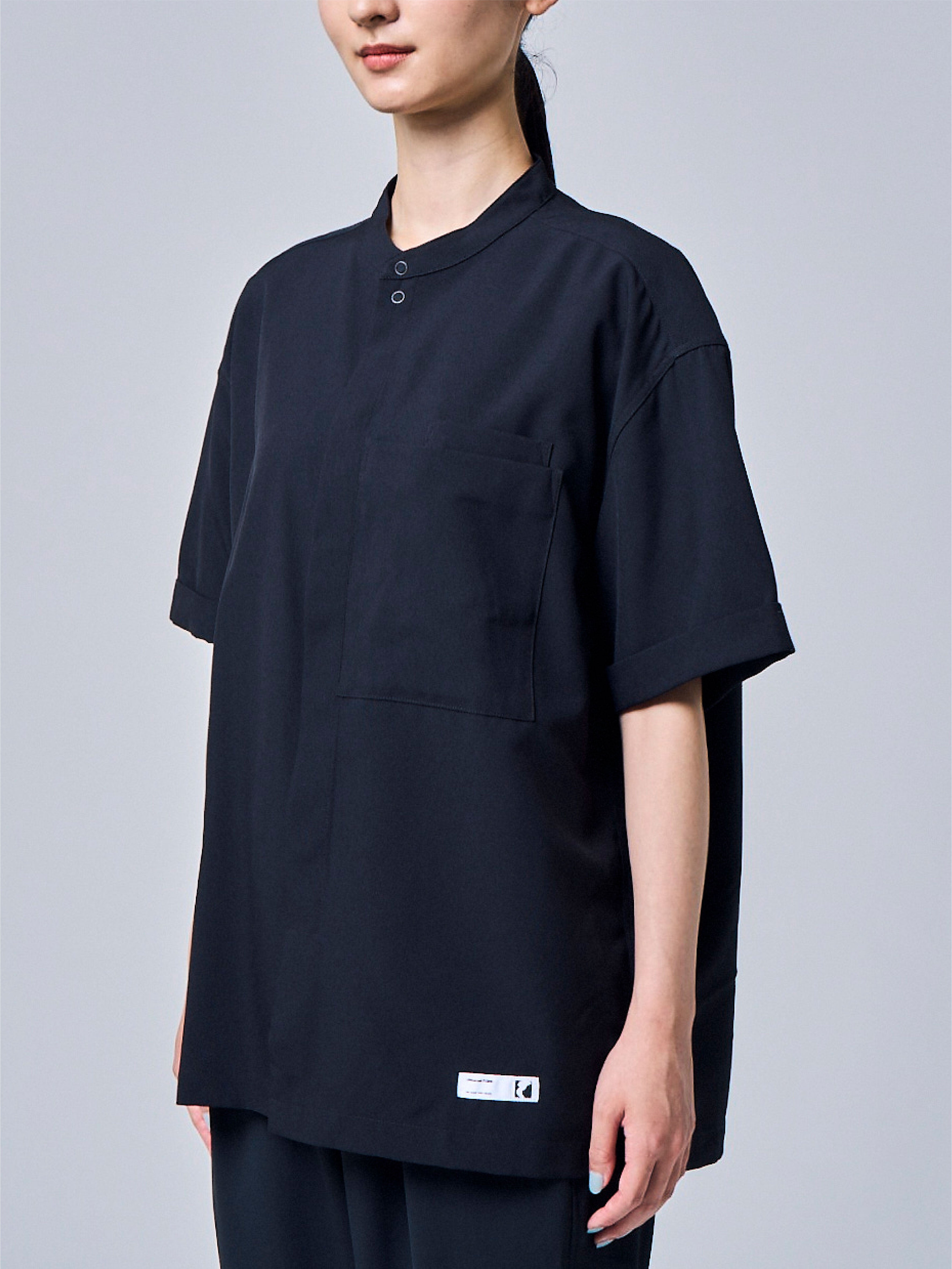 S/S BAND COLLAR WORK SHIRT